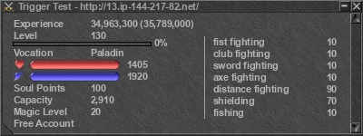 Signature for player Trigger Test